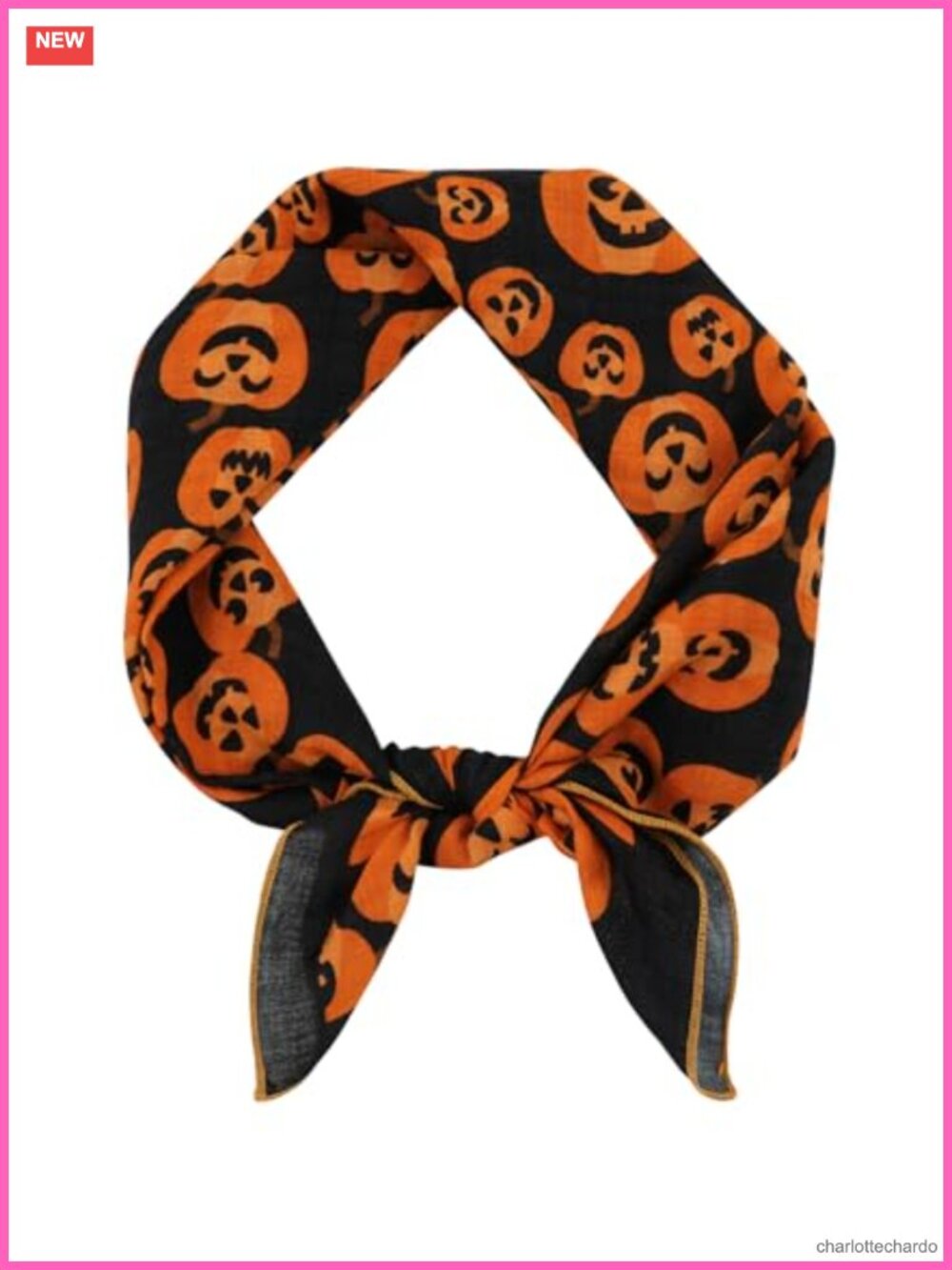 21" Cotton Linen Square Scarf Halloween Neckerchief Head Wrap Ponytail Accessory